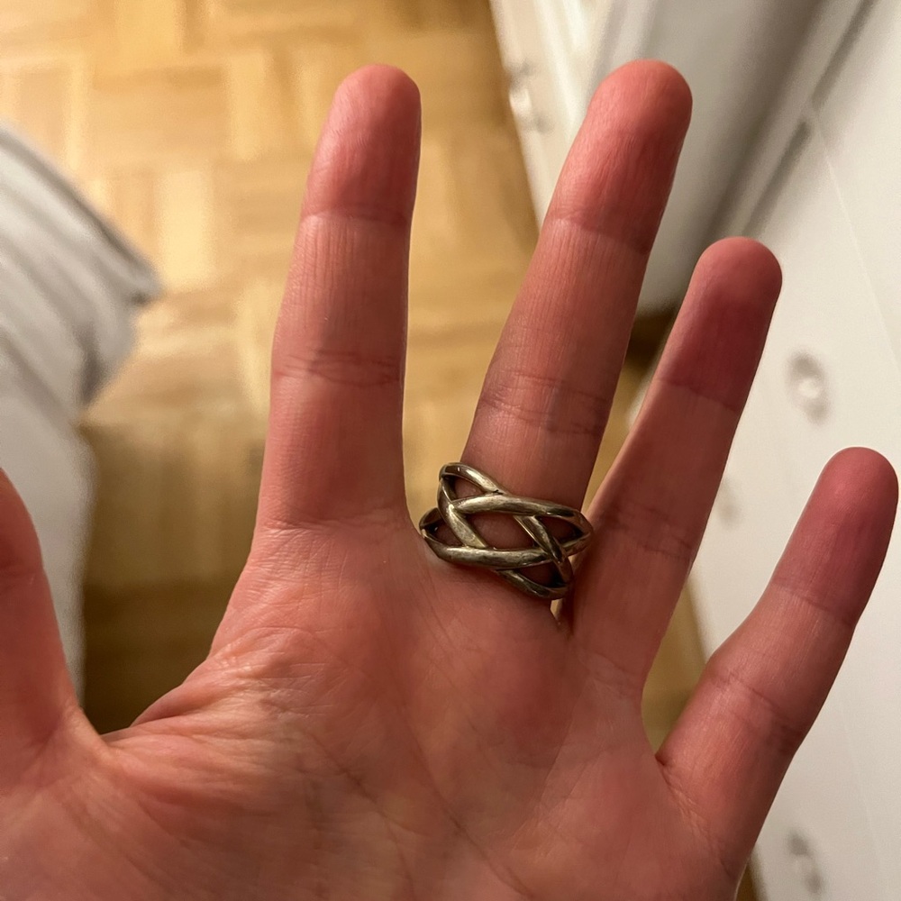 Tiffany & Co. Silver Interlocking Ring - Picture 3 of 4